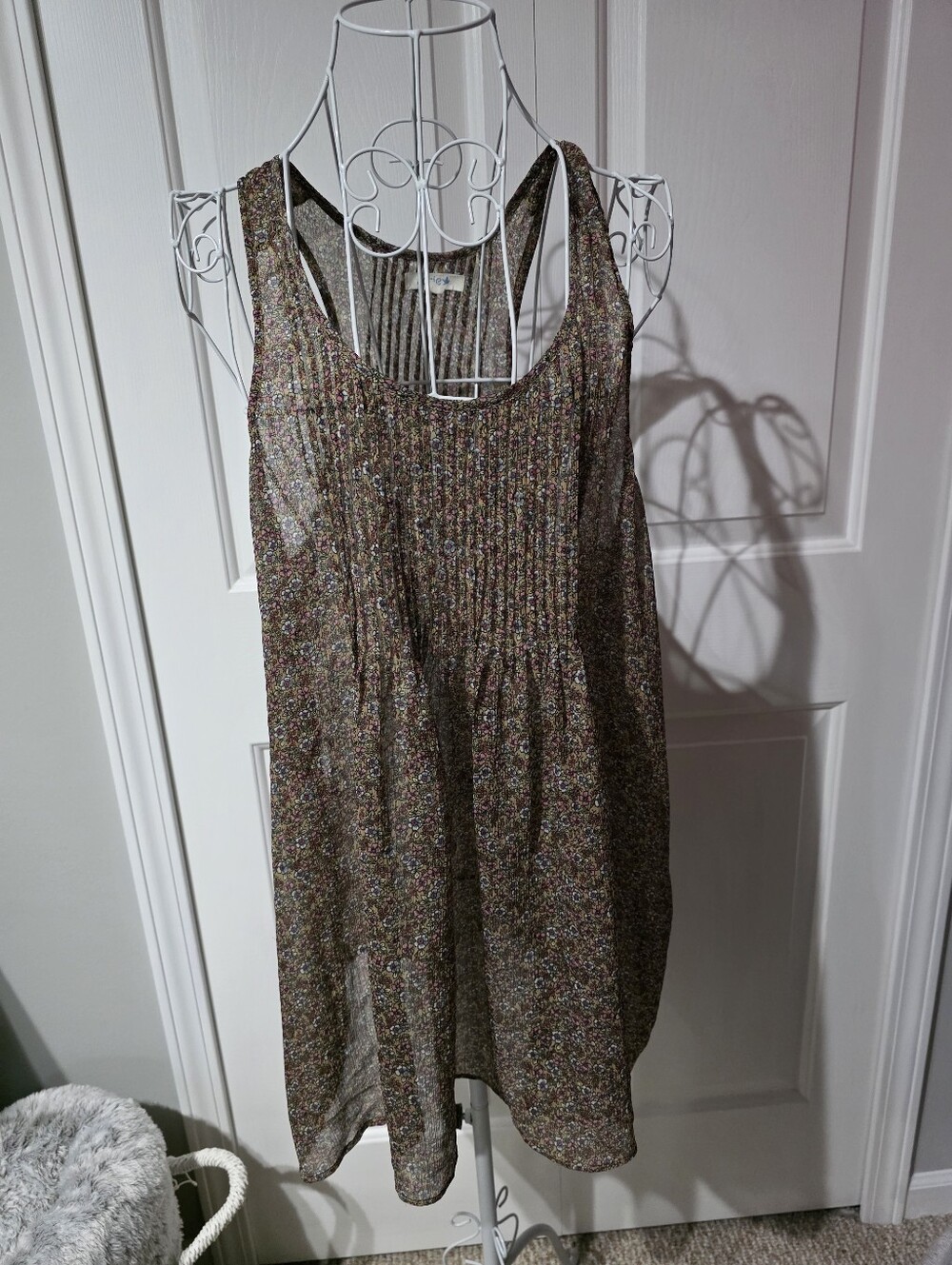 aerie Xl. Sheer Floral/ Paisley Sleevelesse Oversized Tunic